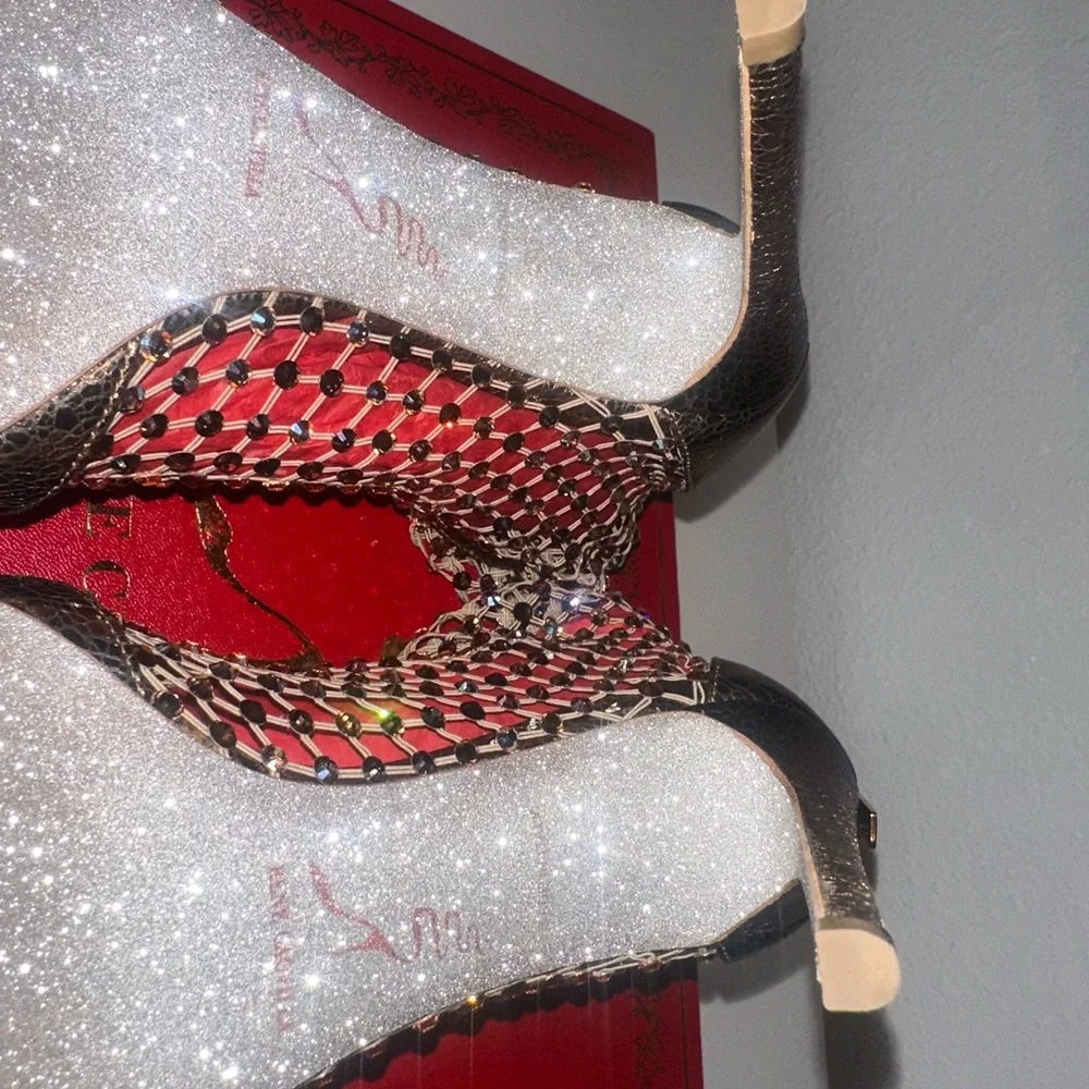 NWT Designer Heels Rene Caovilla Galaxia Bronze - Picture 7 of 12